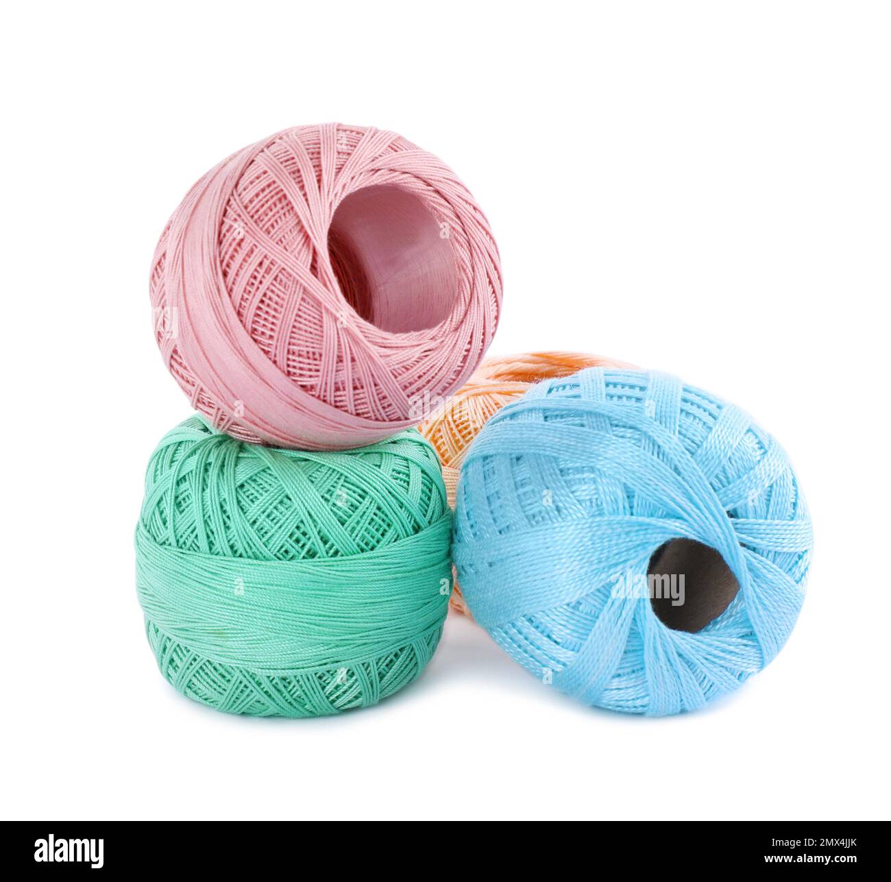 Different ball of yarns isolated on white Stock Photo Alamy