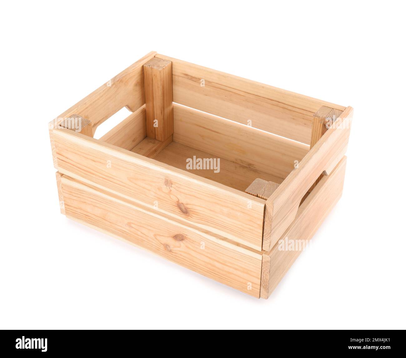 Empty. Create New empty wooden crate isolated on white Stock Photo - Alamy