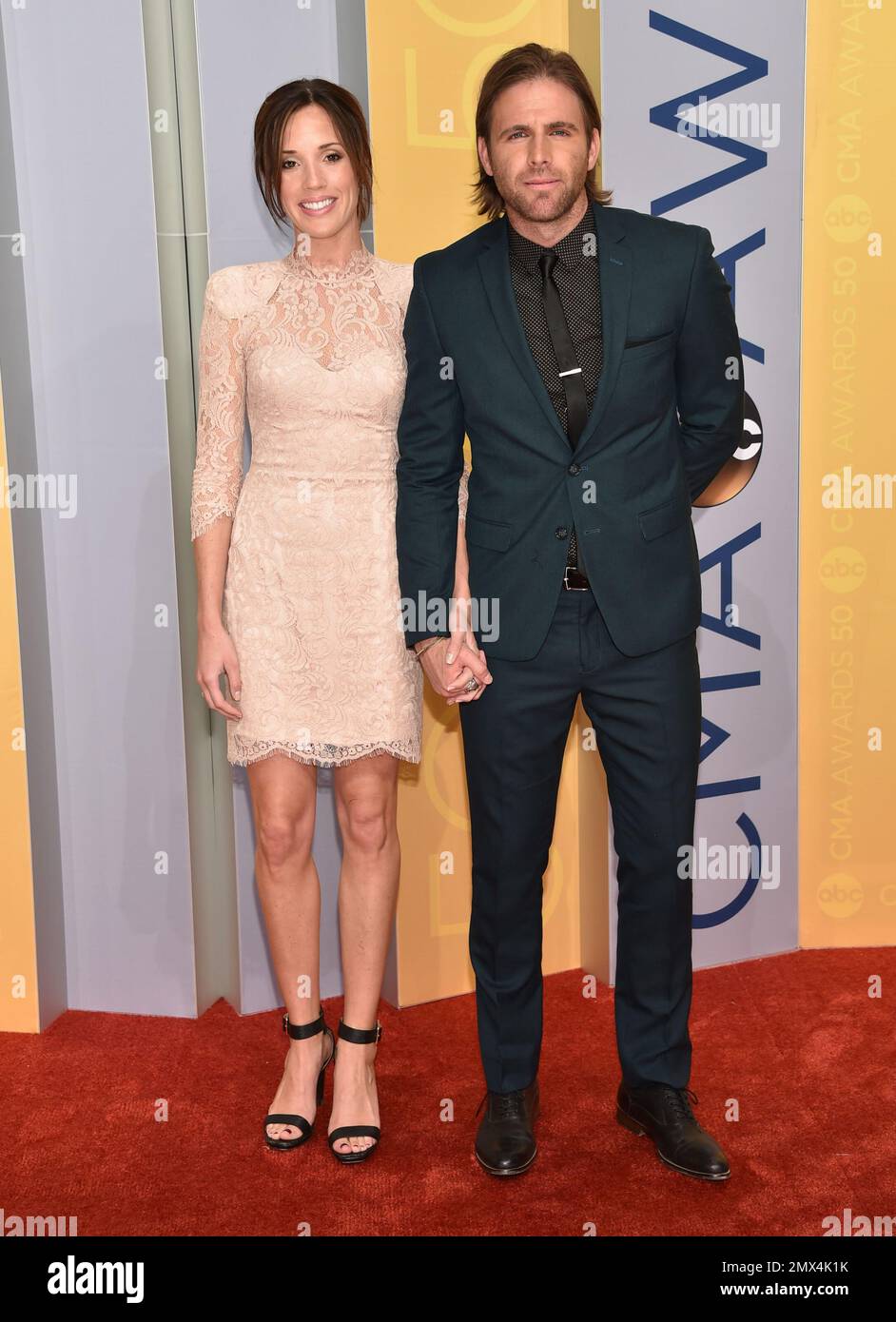Canaan Smith, right, and Christy Hardesty Smith arrive at the 50th