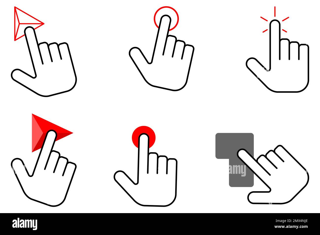 Computer hand cursor click icon symbol. Hand pointer clicking effect. vector illustration Stock Vector