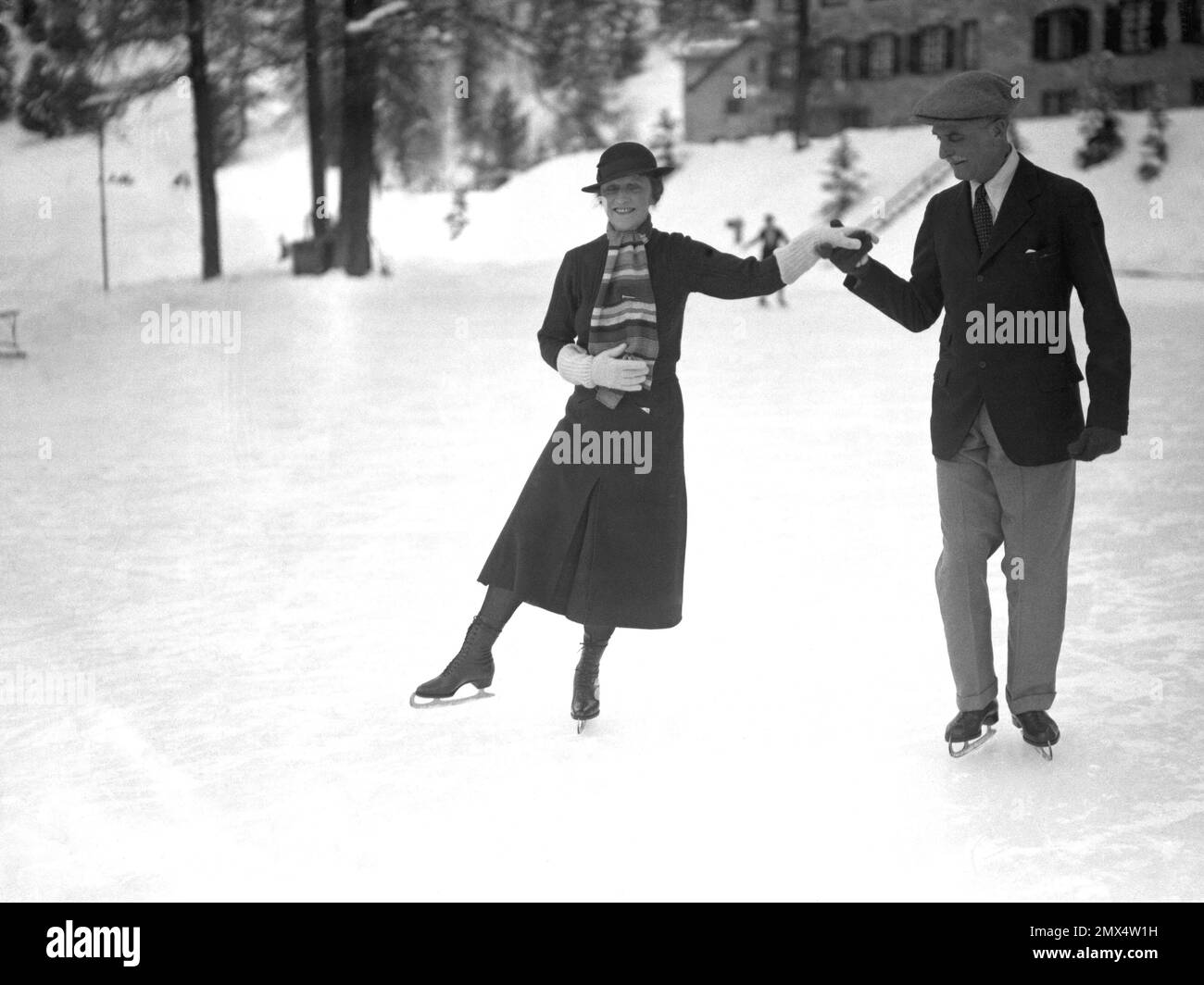 St Moritz Ice Rink Lord Waldorf and Lady Nancy Astor enjoying their skating holiday on the ...