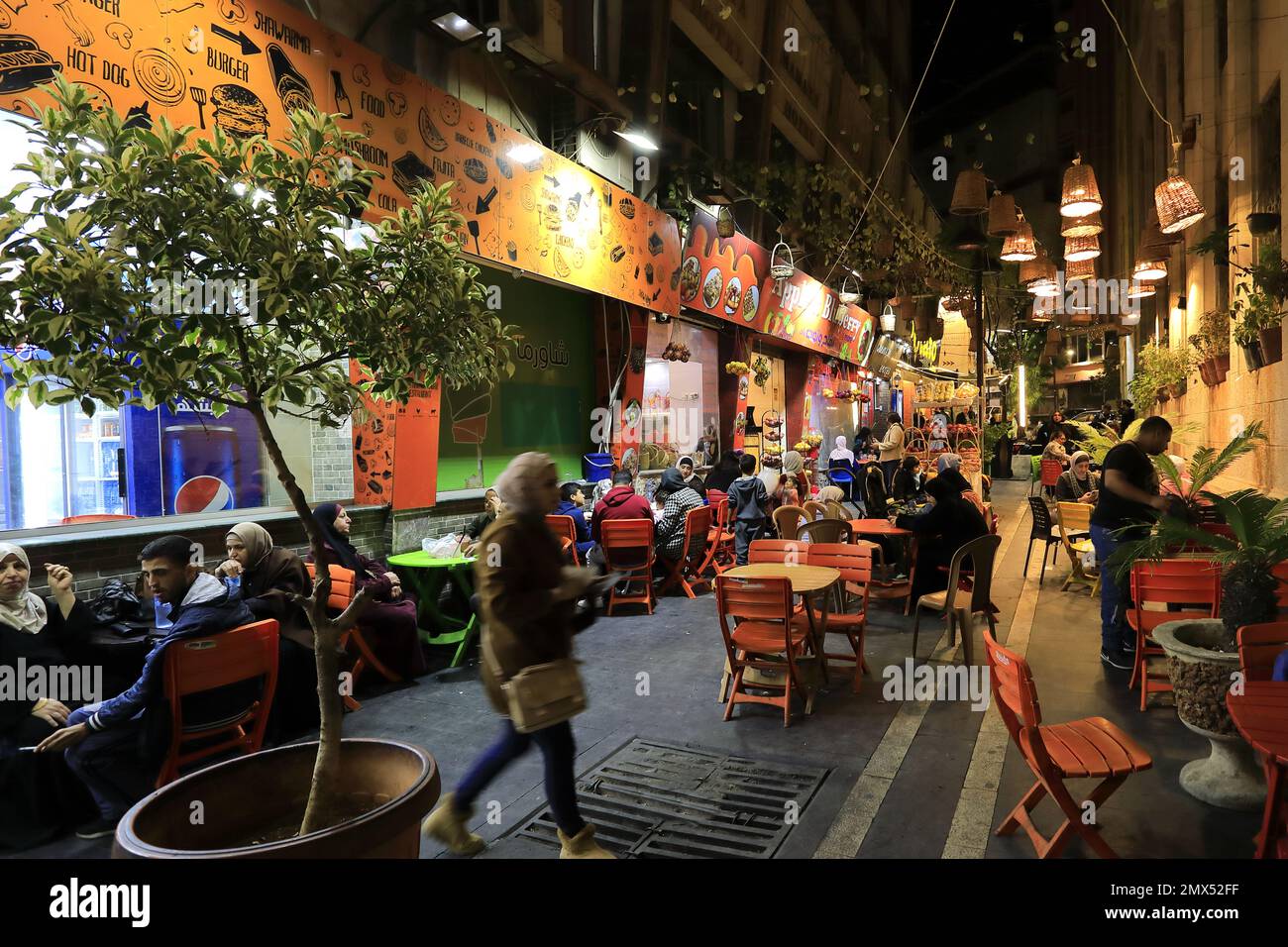 A cafe scene in Downtown Amman City, Jordan, Middle East Stock Photo