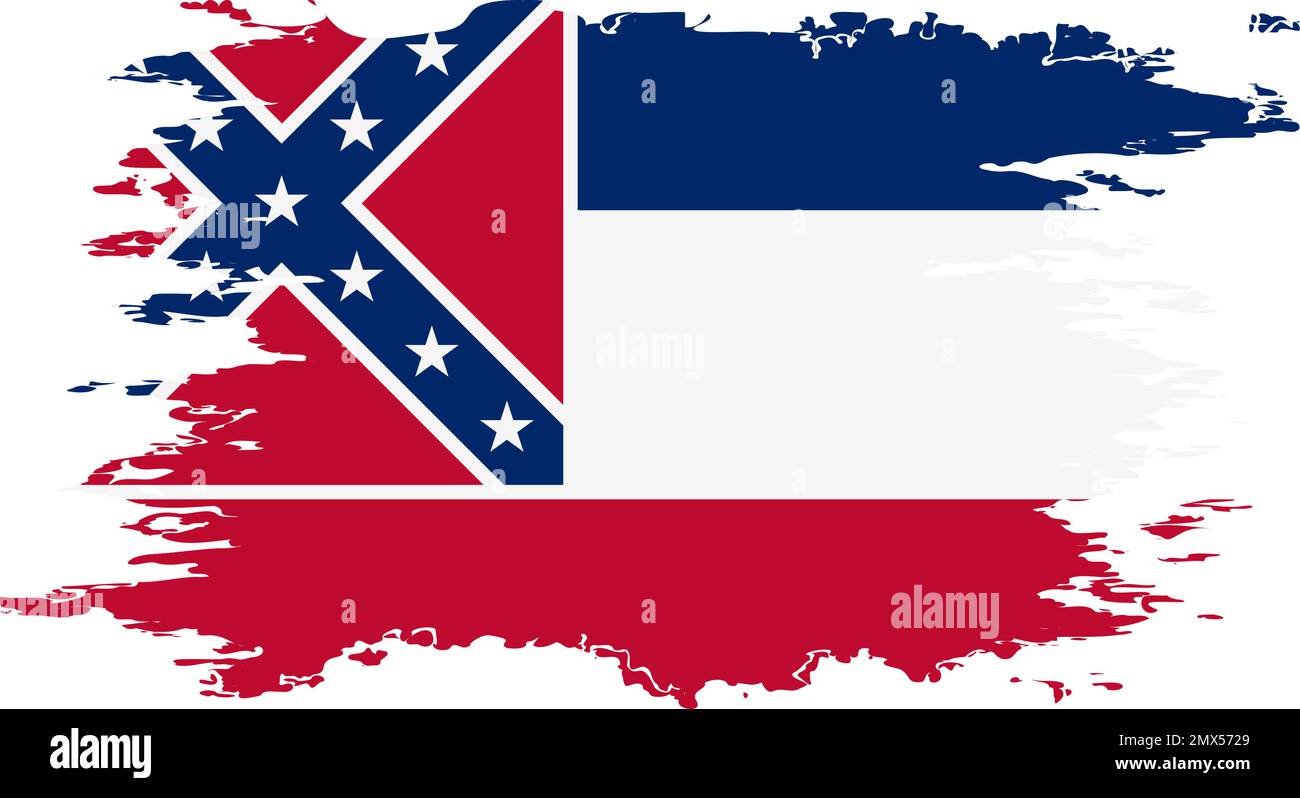 Mississippi US flag grunge brush color image, vector Stock Vector Image ...