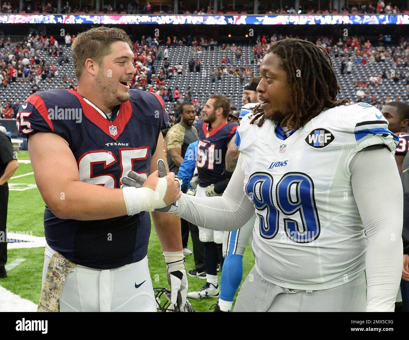 Cleveland Browns offensive lineman Greg Mancz (65) Hjalte Froholdt (72) and  Drew Forbes (70) during pregame warmups before an NFL football game against  the Houston Texans on Sunday, December 4, 2022, in