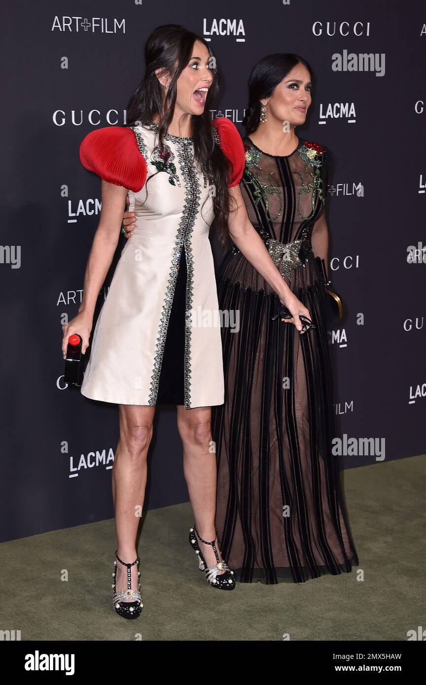 Samla Haw Demi Moore, left, is surprised by Salma Hayek on the red carpet at the ...