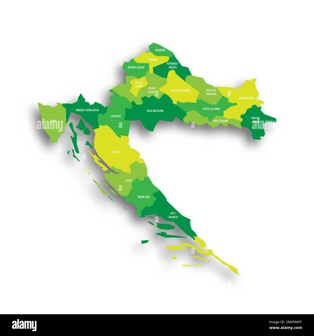 Croatia Political Map Of Administrative Divisions Stock Vector Image Croatia Political Map Of Administrative Divisions 2MX5M9T 