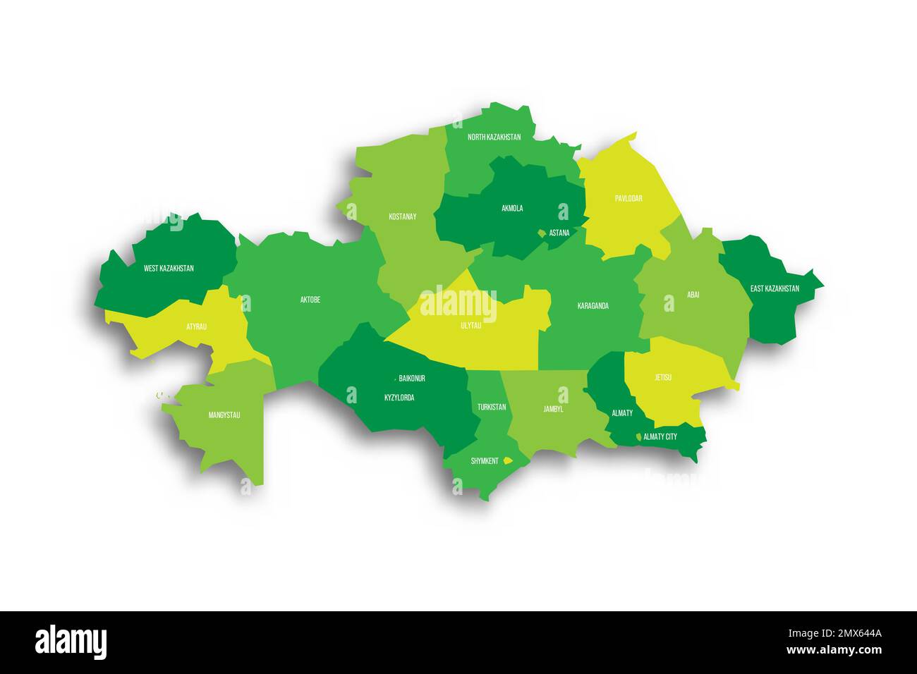 Kazakhstan political map of administrative divisions Stock Vector Image