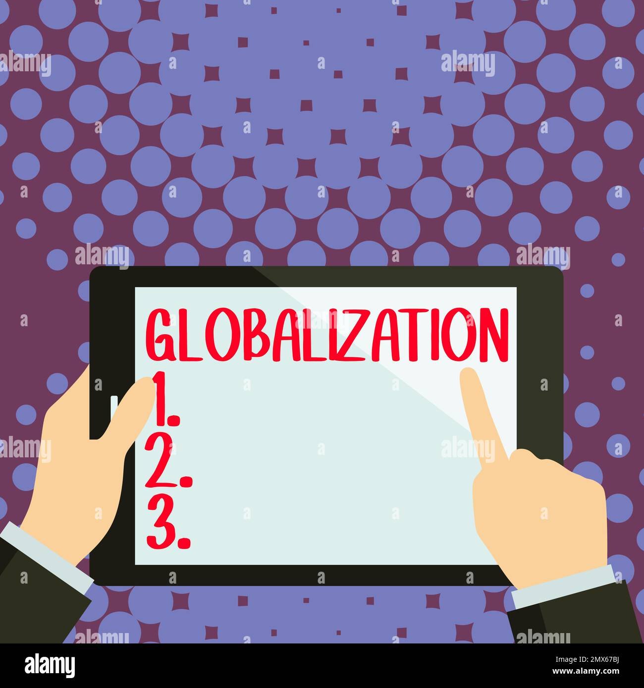 Hand writing sign Globalization. Business overview development of an
