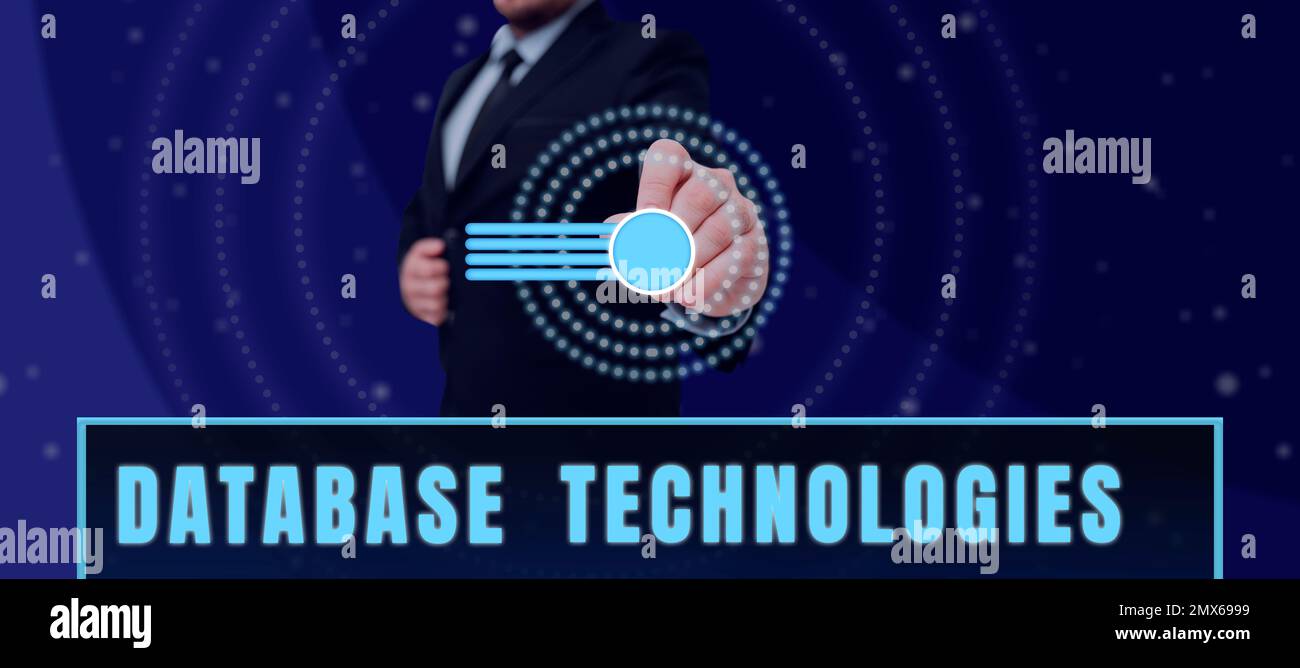 Inspiration showing sign Database Technologies. Business approach uses a database application that provides database services Stock Photo
