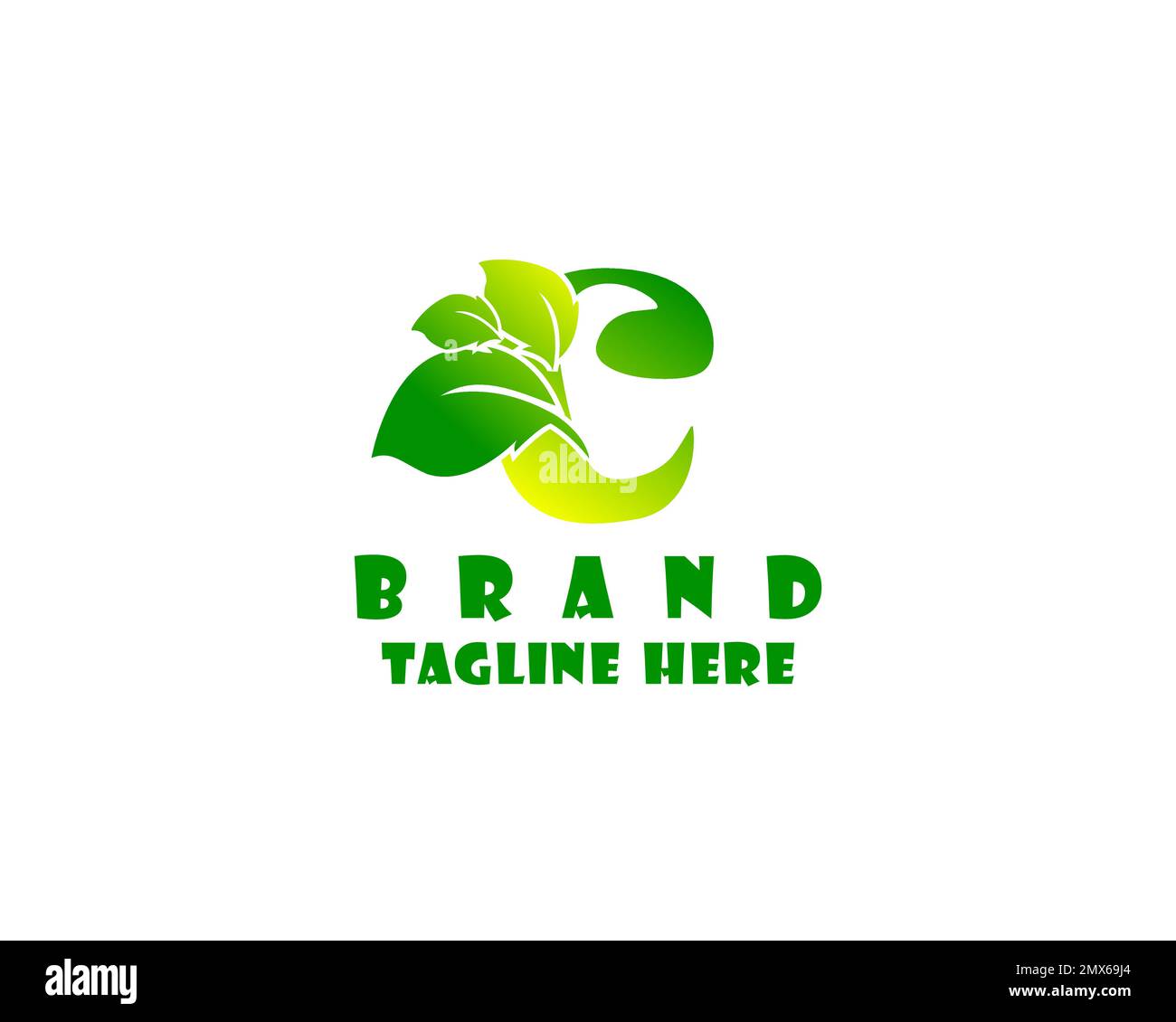 Letter C eco leaves logo icon design template elements. Vector color ...