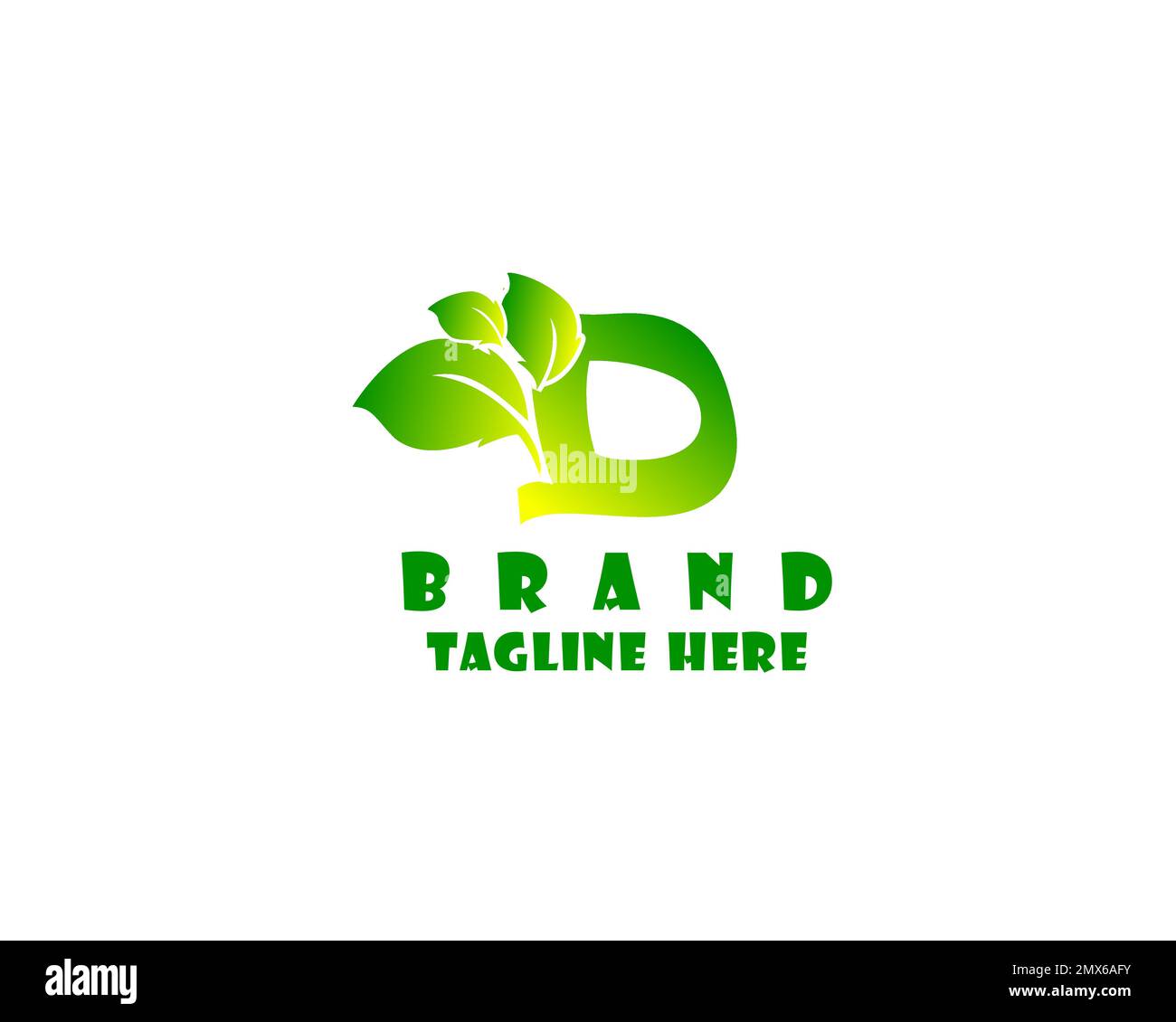 Letter D Leaf Logo : Suitable for Agriculture Theme, Environment Theme ...