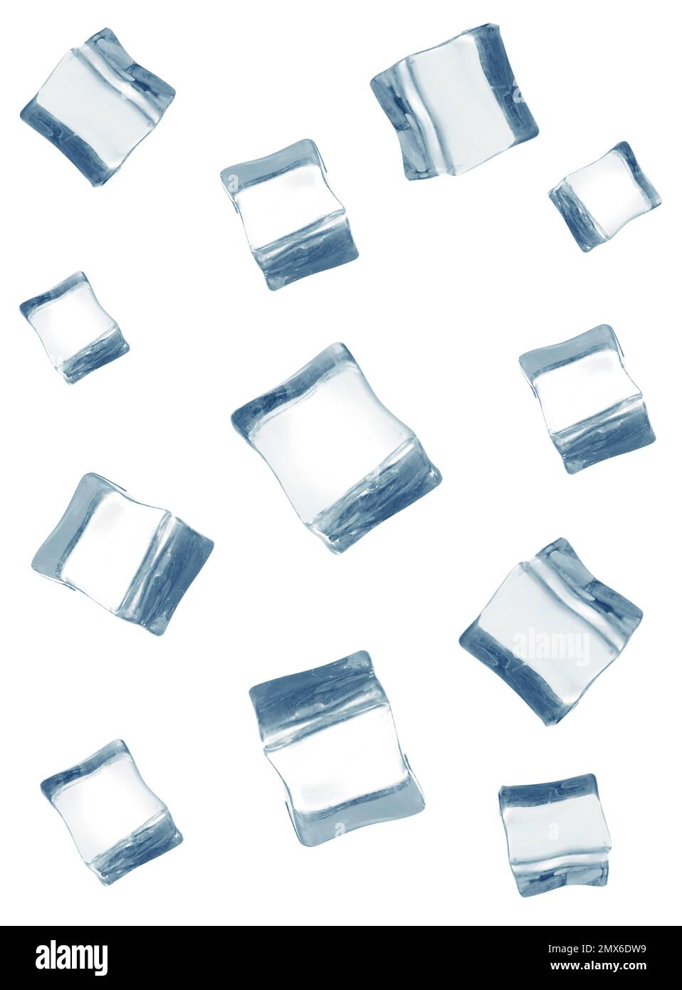 Set of crystal clear ice cubes on white background Stock Photo - Alamy