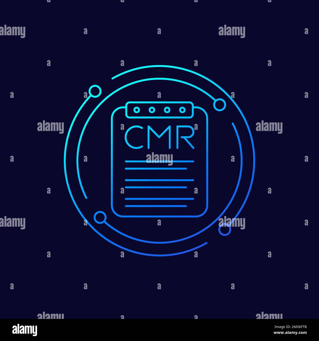 CMR icon, consignment note or transport document Stock Vector