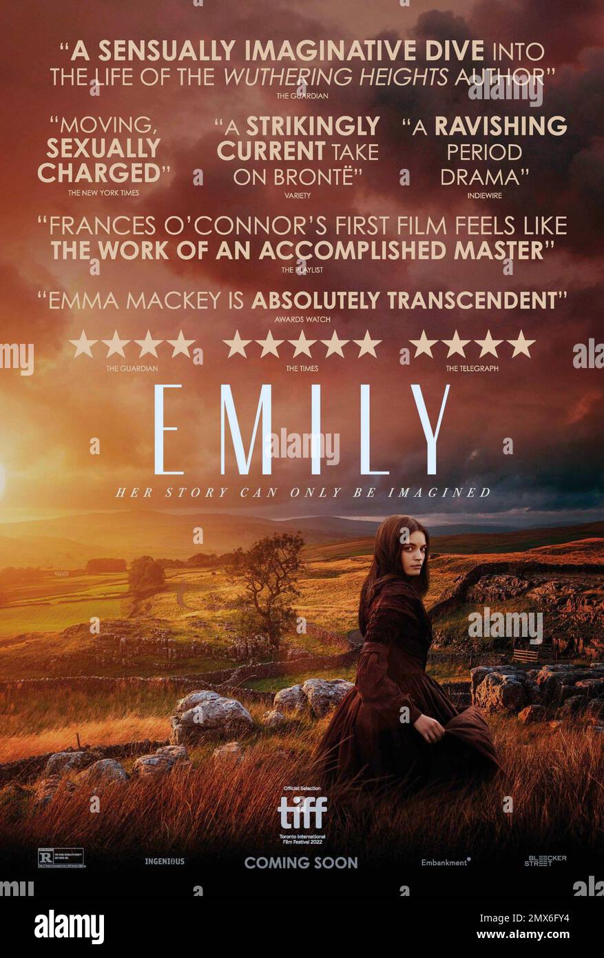 EMILY, US poster, Emma Mackey as Emily Bronte, 2022. © Bleecker Street Films / Courtesy Everett