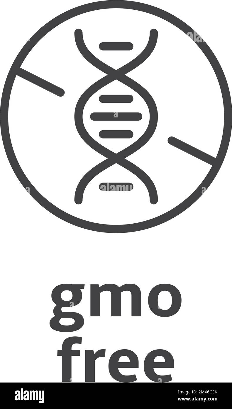 Gmo free icon. No gene modification product label Stock Vector