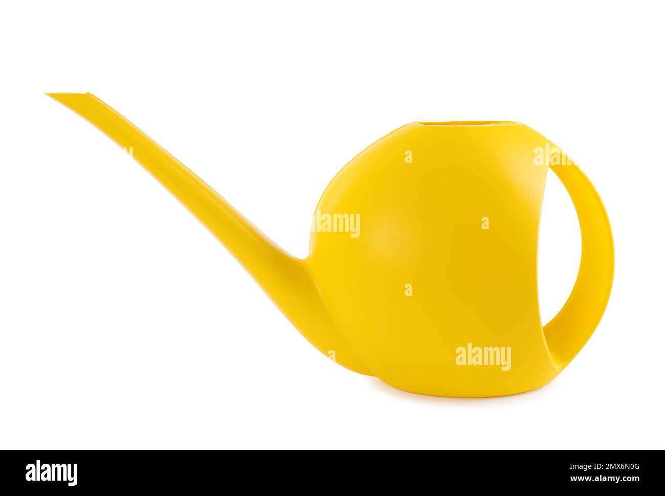 Yellow empty watering can isolated on white Stock Photo Alamy
