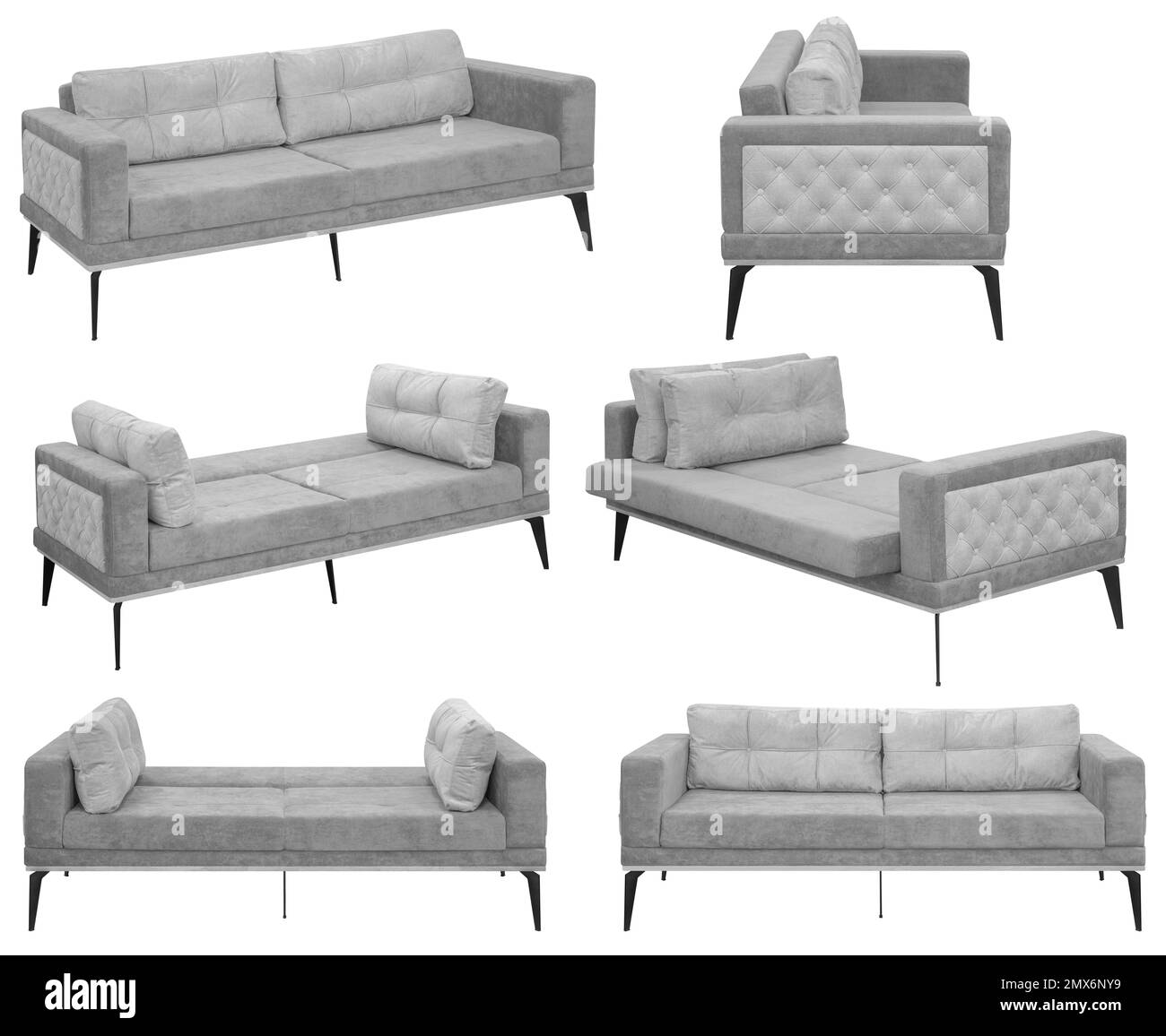 Folding sofa. Isolated from the background. In different angles. Interior element Stock Photo