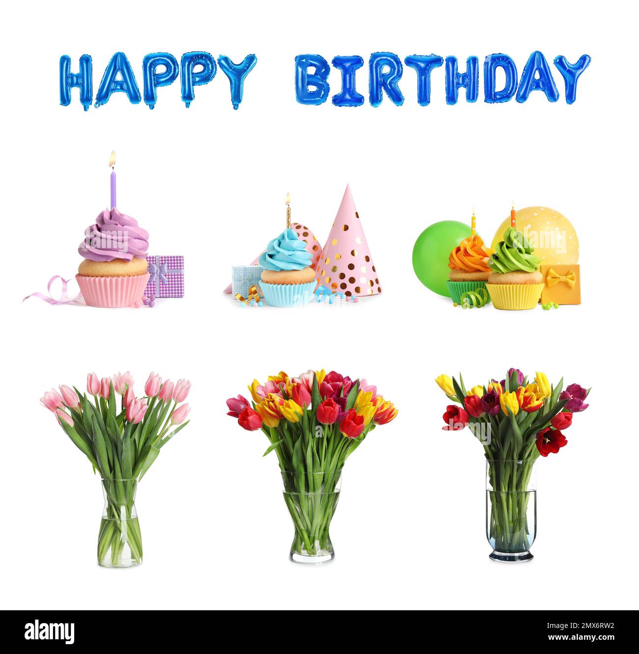 Set different cupcakes Cut Out Stock Images Pictures Alamy