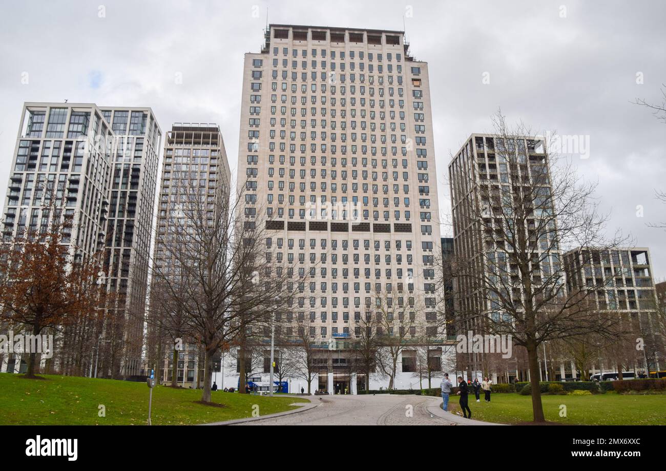 London, UK. 2nd February 2023. Shell headquarters at South Bank. The oil and gas giant has reported profits of nearly $40 billion, the highest in its 115-year history. Credit: Vuk Valcic/Alamy Live News. Stock Photo