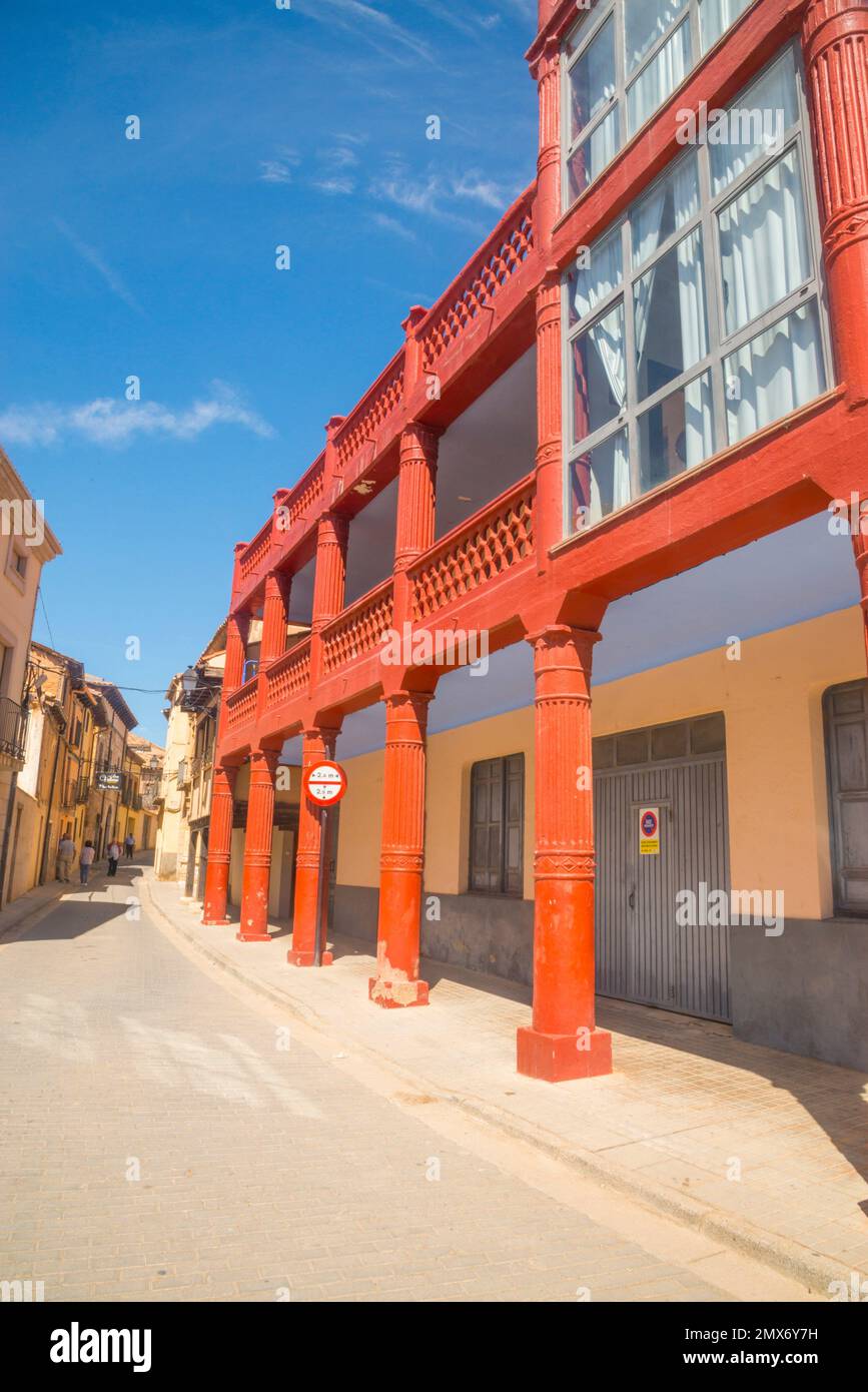 Real street. Berlanga de Duero, Soria province, Castilla Leon, Spain. Stock Photo