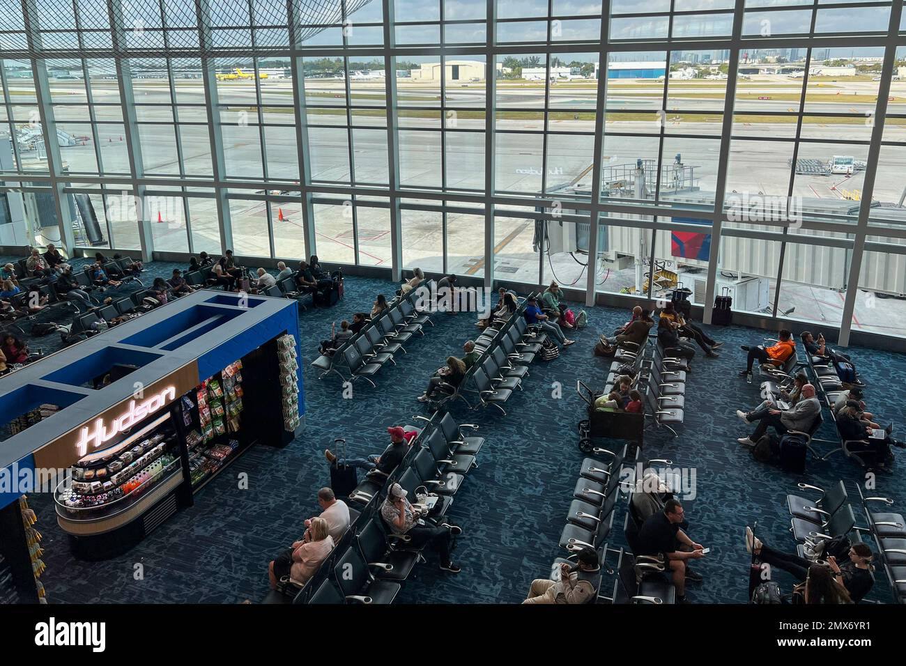 Passengers wait at Terminal 2 at Fort LauderdaleHollywood