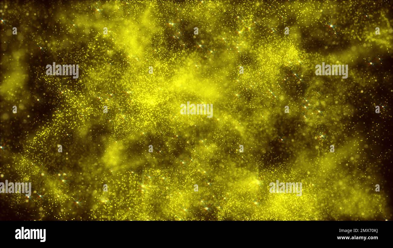 Gold abstract bokeh background. Abstract dark glitter fire particles lights Stock Photo