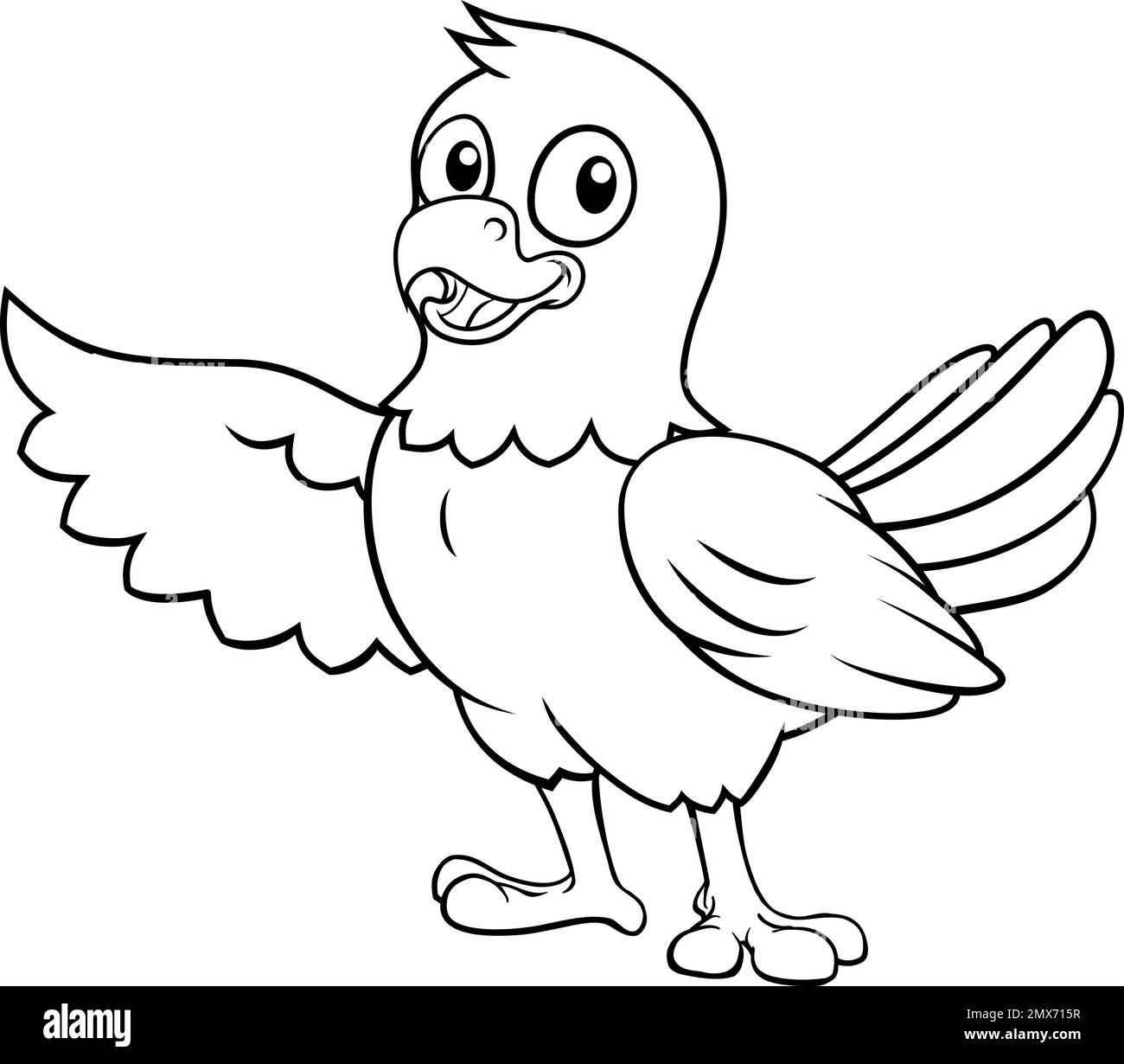 Bald Eagle Hawk Falcon Cartoon Coloring Mascot Stock Vector