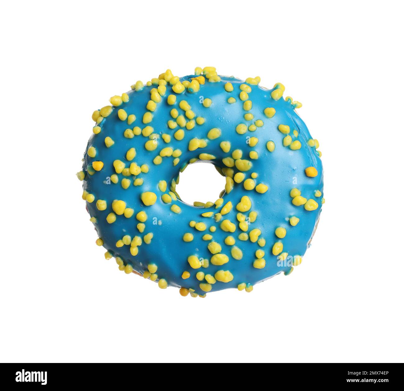 Sweet delicious glazed donut on white background Stock Photo - Alamy