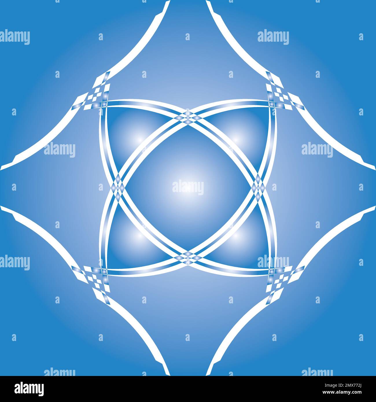 Abstract arabesque blue to white squiwed pillow element frame project
