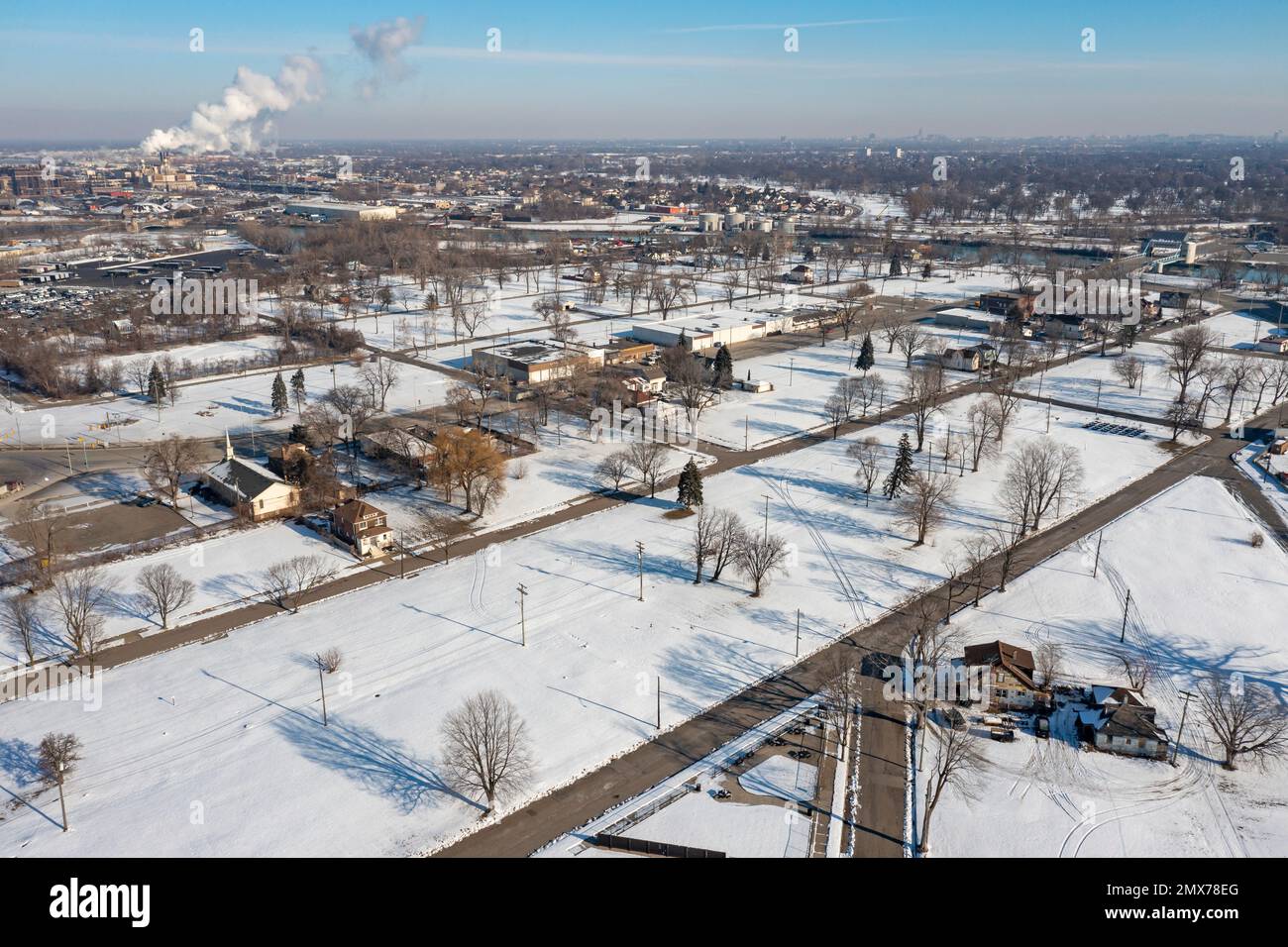 Detroit, Michigan Huge sections of vacant land characterize many
