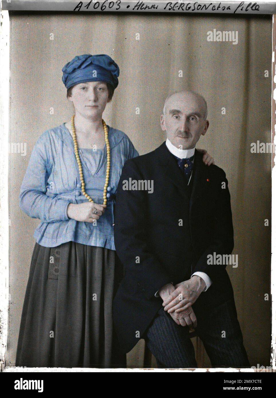 Property of Albert Kahn, Boulogne, France Mr. Henri Bergson and his  daughter Jeanne Bergson Stock Photo - Alamy