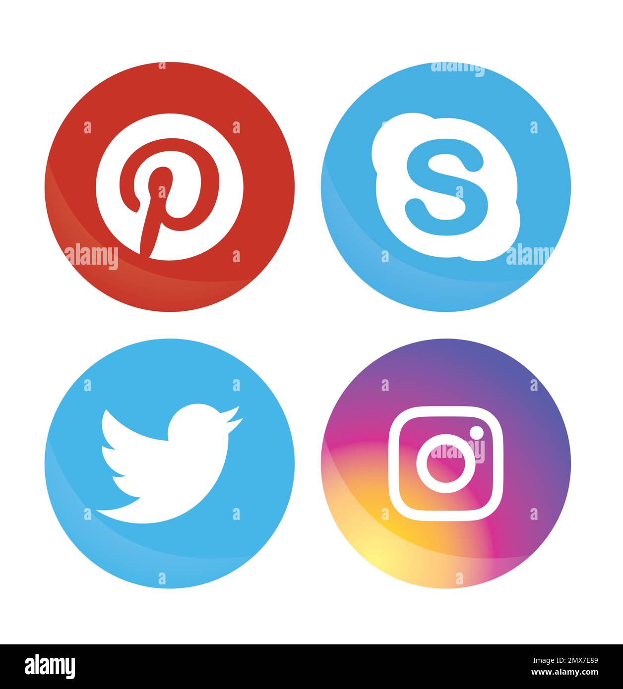Collection different pinterest icons hi-res stock photography and ...