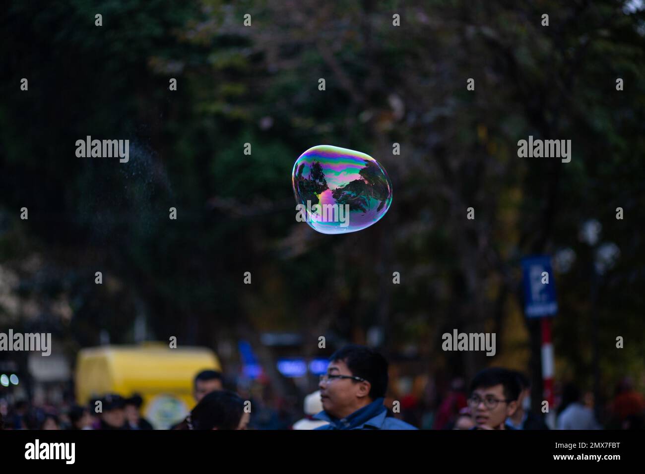Bubble floats through the air Hanoi Vietnam Stock Photo Alamy