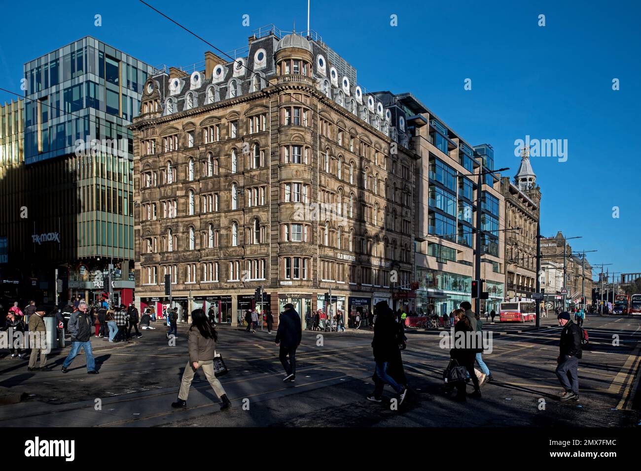 Old Waverley Hotel at the East End of Princes Street in Edinburgh