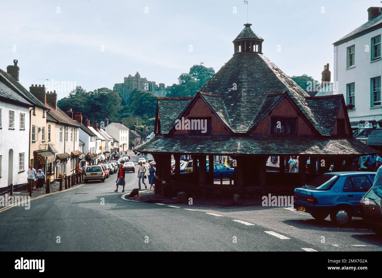 Dunster Yarn Market - 17th century building, important market place in Middle Ages. Archival scan from a slide. September 1990. Stock Photo