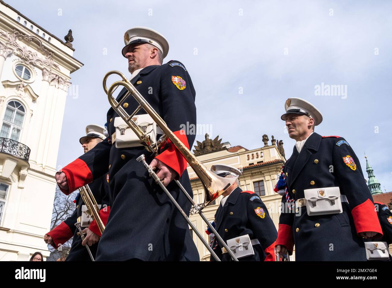 Czech military during a military parade in Prague, Capital of the Czech Republic Stock Photo