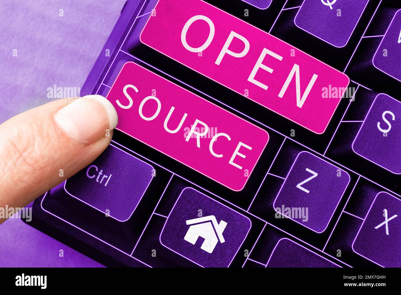 Text caption presenting Open Source. Business approach denoting software which original source code freely available Stock Photo