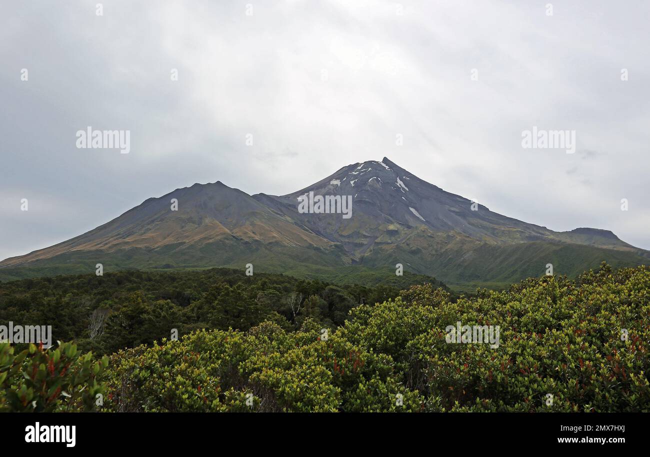 Two craters of Taranaki volcano New Zealand Stock Photo Alamy
