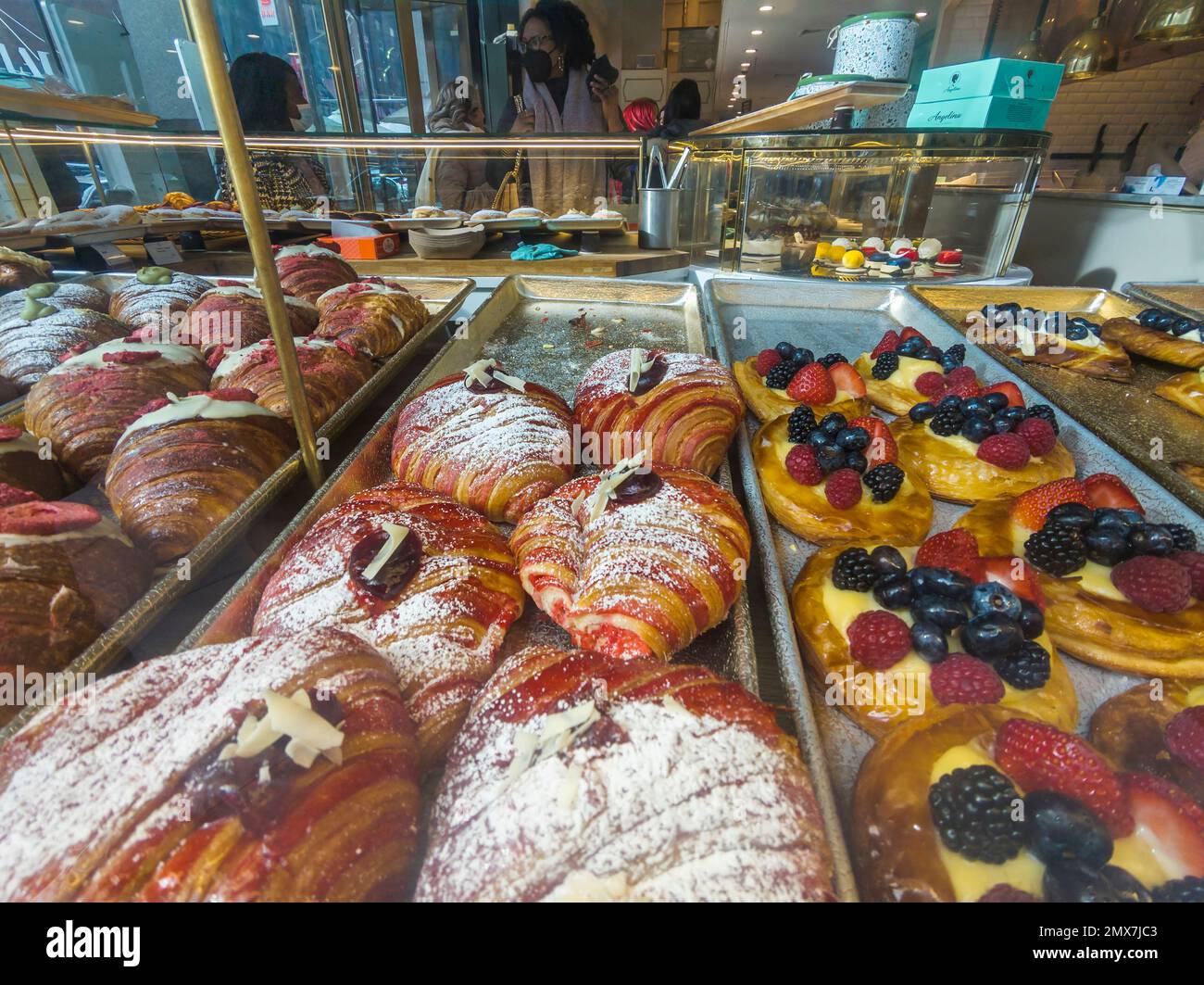 Pastries in the window of an artisanal french bakery in New York on Sunday, January 22, 2023