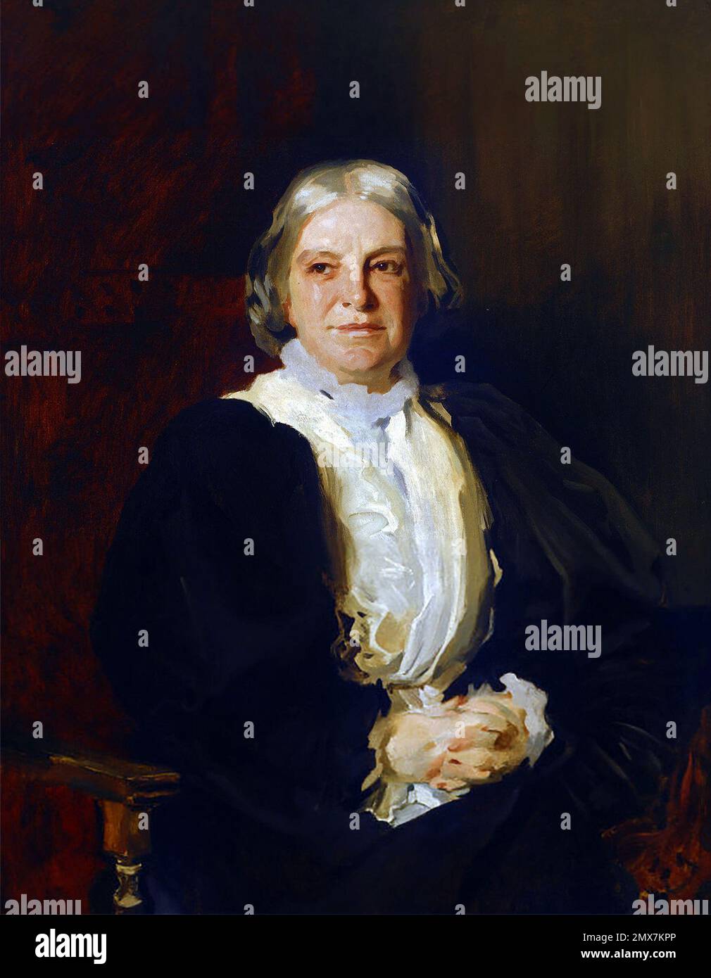 Octavia Hill. Portrait of the English social reformer, Octavia Hill (1838-1912) by Reginald Grenville Eve, oil on canvas, 1921 Stock Photo