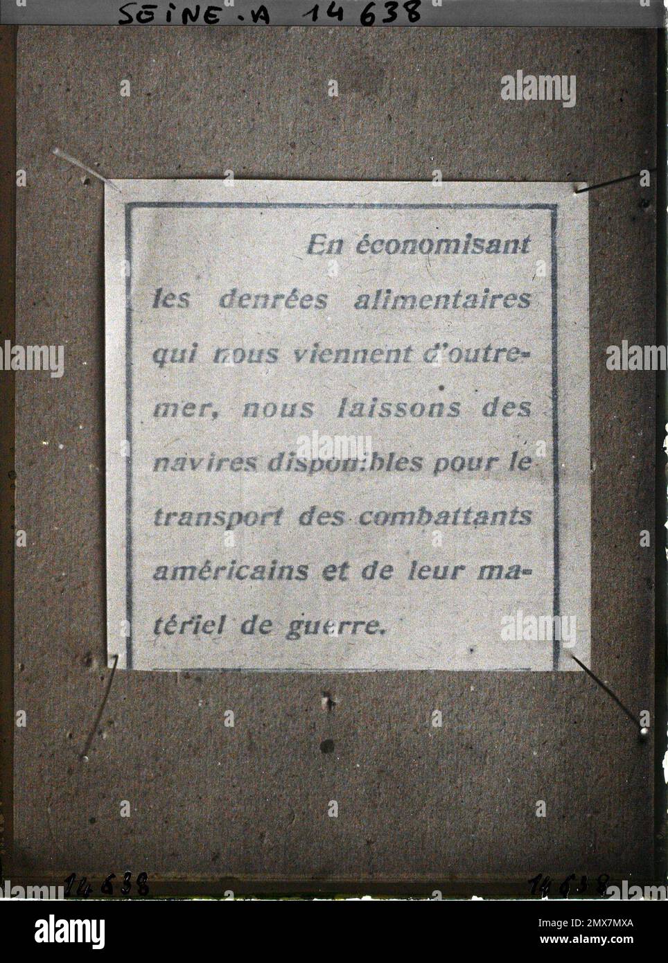 Boulogne, France text accompanying ration ticket sheets Stock Photo - Alamy