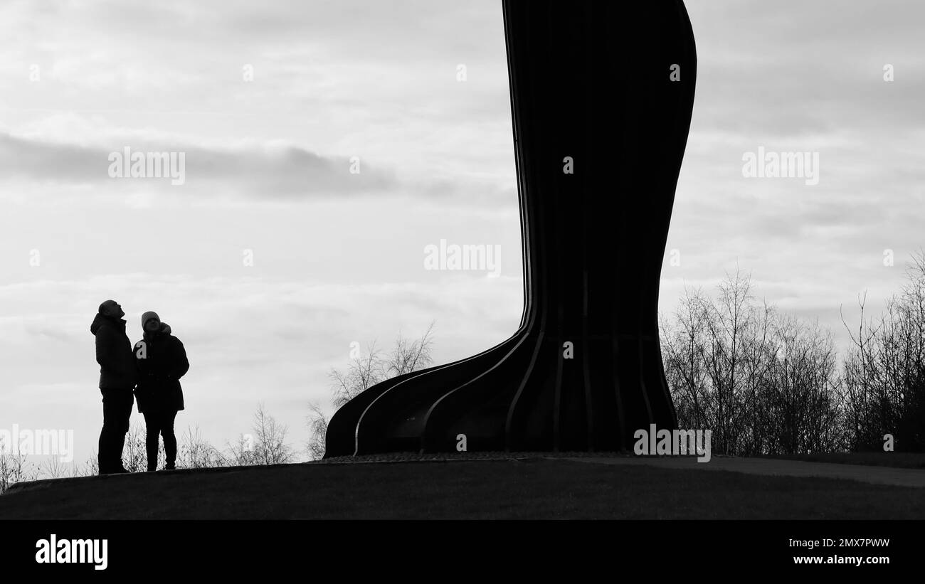 Gateshead, UK 1 February 2023 The Angel of the North sculpture by