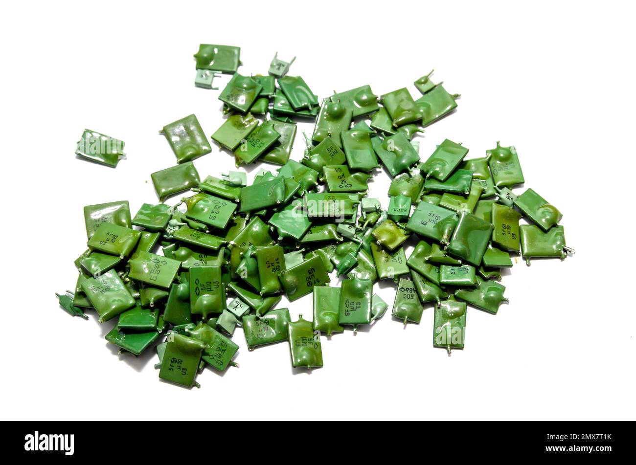 Components for electronic devices. capacitor isolated Stock Photo Alamy