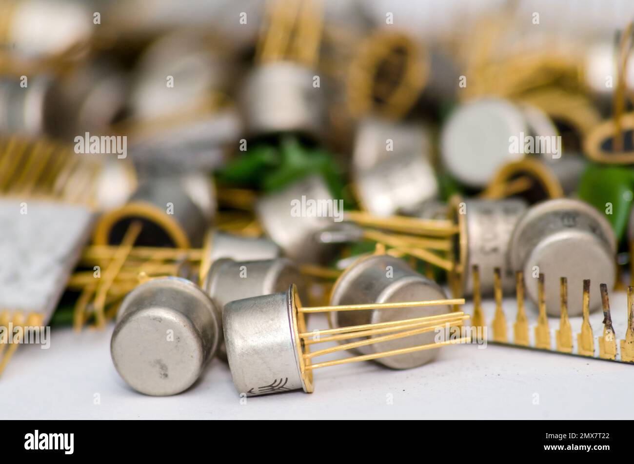 Background pile of old capacitors Stock Photo Alamy