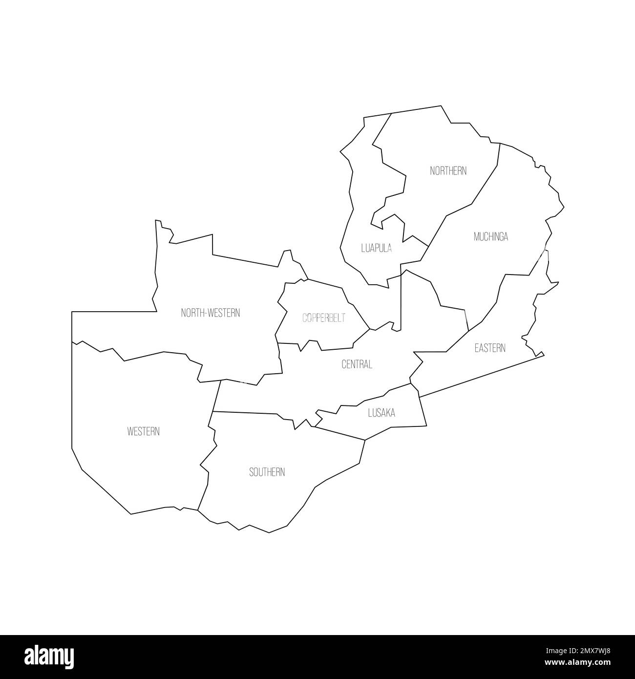 Zambia Political Map Of Administrative Divisions Stock Vector Image zambia-political-map-of-administrative-divisions-stock-vector-image
