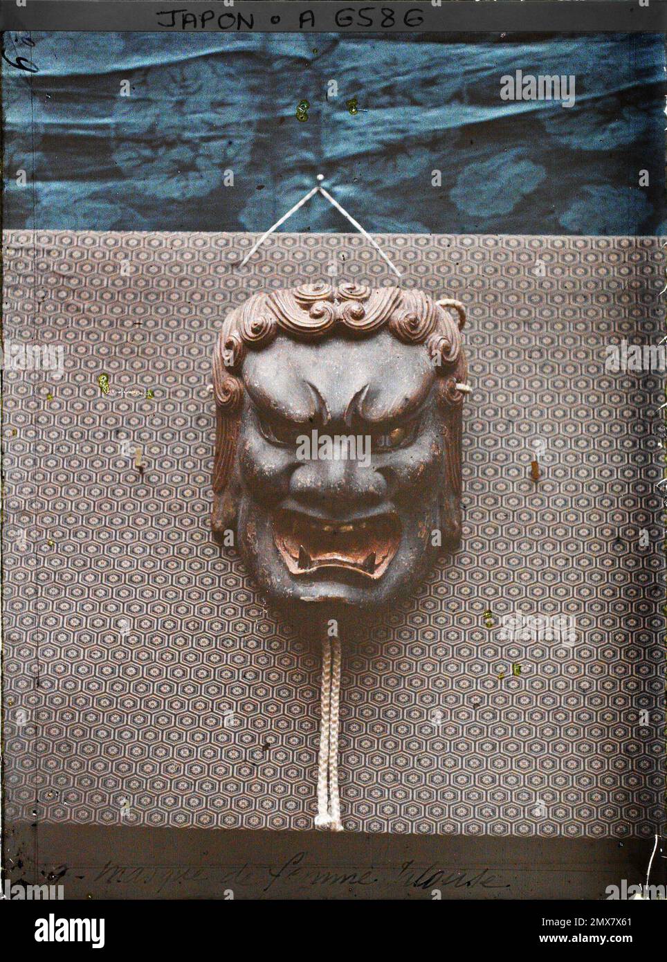 Kyoto, Japan the theater mask representing the Fudô demon , 1912 - Japan - Stéphane Paset - (October) Stock Photo