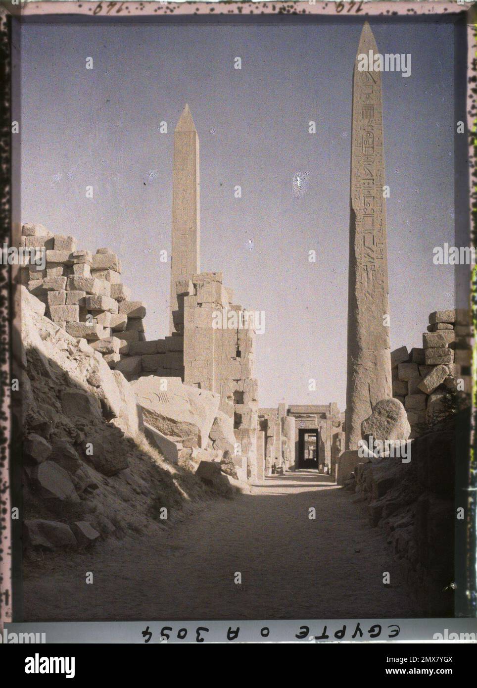 Karnak, Egypt, Obelisque Africa at the gates of the Khonsou Temple