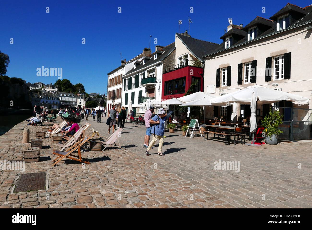 Quai Benjamin Franklin, Saint-Goustan, Auray, Auray river, Morbihan, Bretagne, Brittany, France, Europe Stock Photo