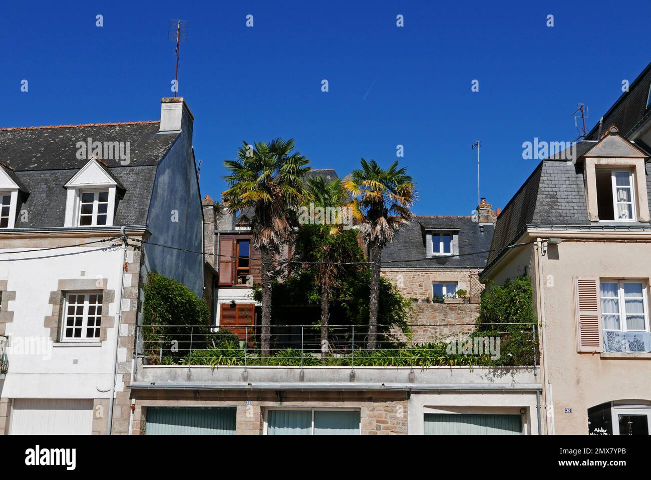 Quai Benjamin Franklin, Saint-Goustan, Auray, Auray river, Morbihan, Bretagne, Brittany, France, Europe Stock Photo