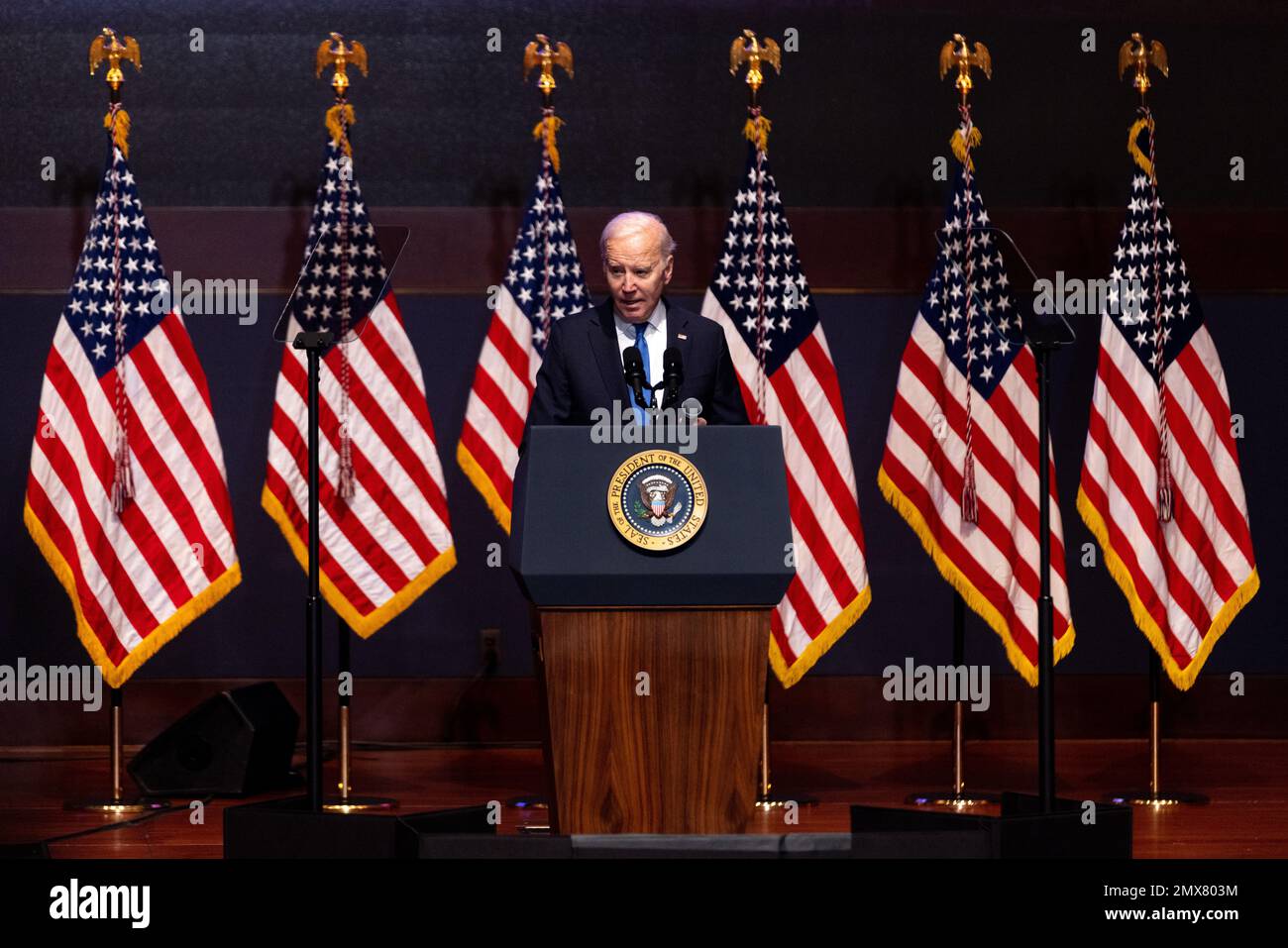 United States President Joe Biden speaks during the National Prayer Breakfast at the Capitol in Washington, DC, Thursday, Feb. 2, 2023. Credit: Julia Nikhinson/CNP /MediaPunch Stock Photo